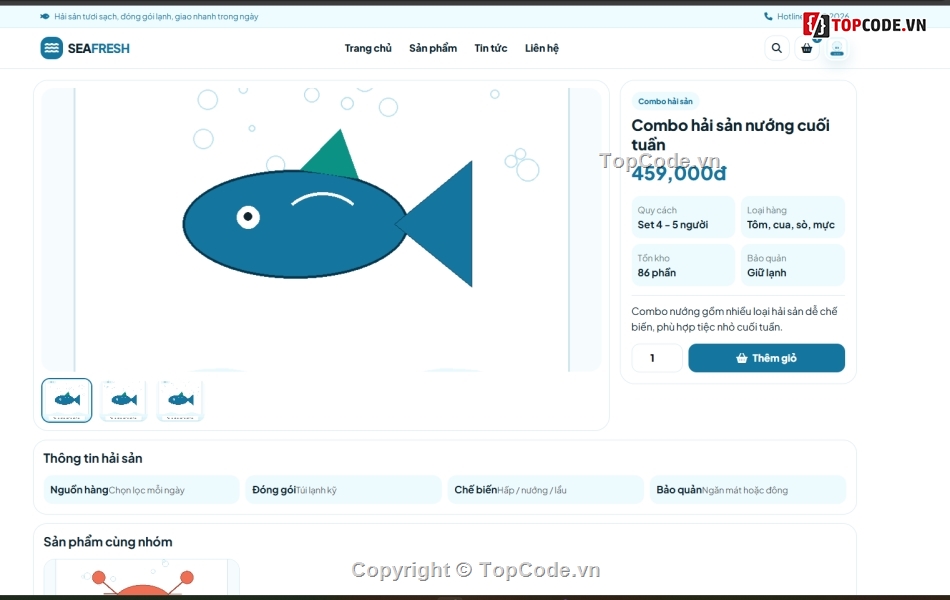 hải sản tươi sạch,hải sản sạch,bán website